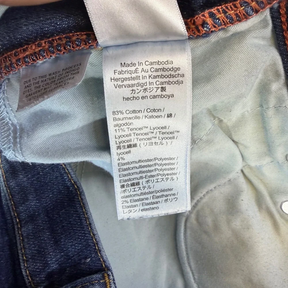 J‎ Crew Vintage Straight Jeans Women's Size 32T Blue Dark Wash Denim